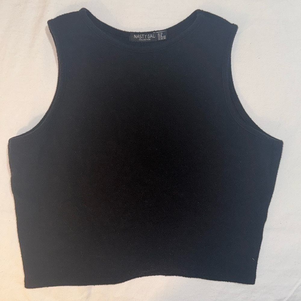 Nasty Gal Open Circle Back Tie Crop Top Sz M